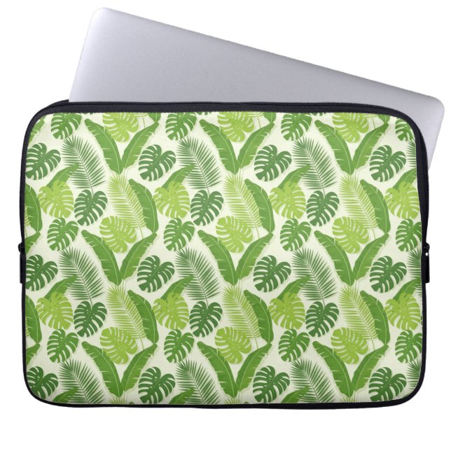 Capa Para Notebook Tropical Leaves & Monstera Seamless Pattern (Frente)