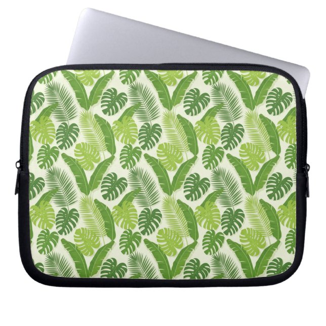 Capa Para Notebook Tropical Leaves & Monstera Seamless Pattern (Frente)