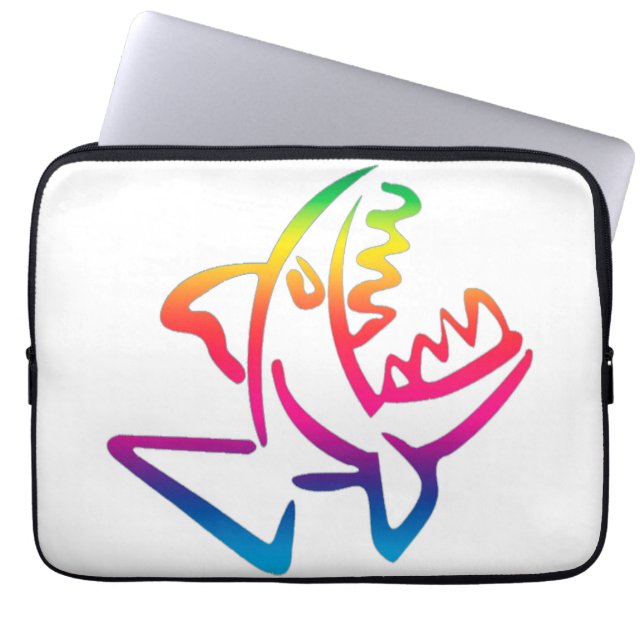 Capa Para Notebook tubarão-arco-íris grande (Frente)