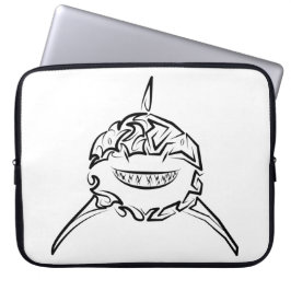 Capa Para Notebook Tubarão-branco-Excelente-tribal preto e branco