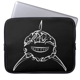 Capa Para Notebook Tubarão-branco-Excelente-tribal preto e branco