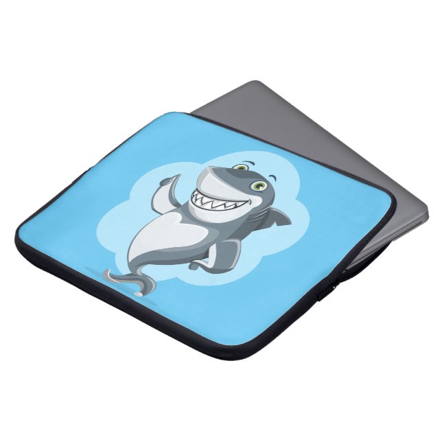 Capa Para Notebook Tubarão feliz (Frente Topo)