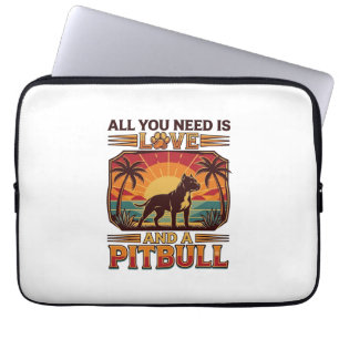 Capa Para Notebook Tudo o que Você Precisa é Amor Pitbull Cachorro Pô