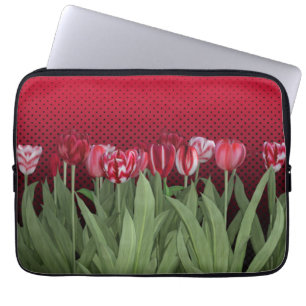 Capa Para Notebook Tulipas Vermelhas no Gradiente
