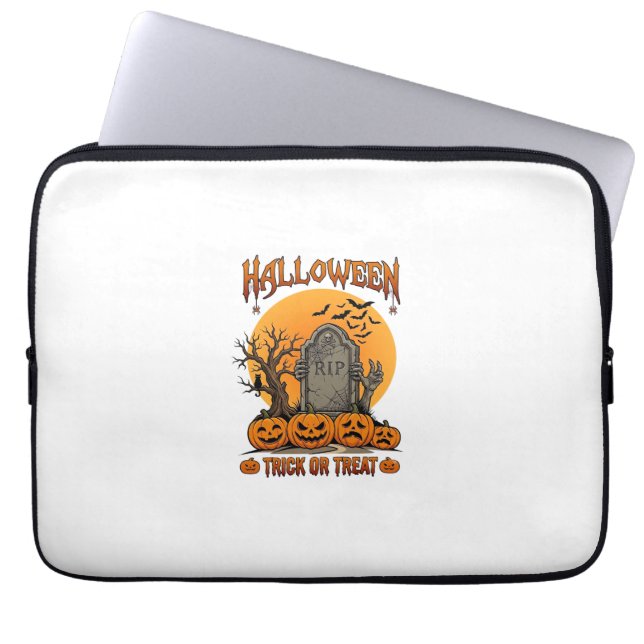 Capa Para Notebook Túmulo de Halloween para Doces ou Travessuras Mãos (Frente)