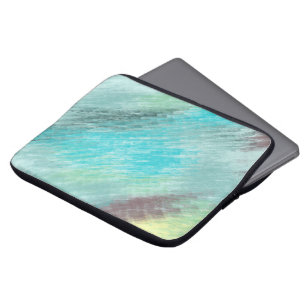 Capa Para Notebook Turquesa, Abstrato de mármore verde e Mauve