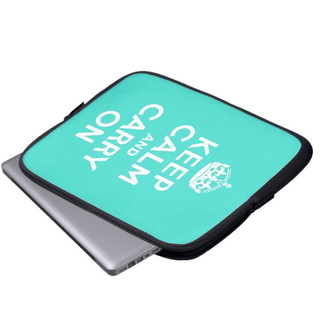 Capa Para Notebook Turquesa Fique Calmo e Continue (Frente Inferior)
