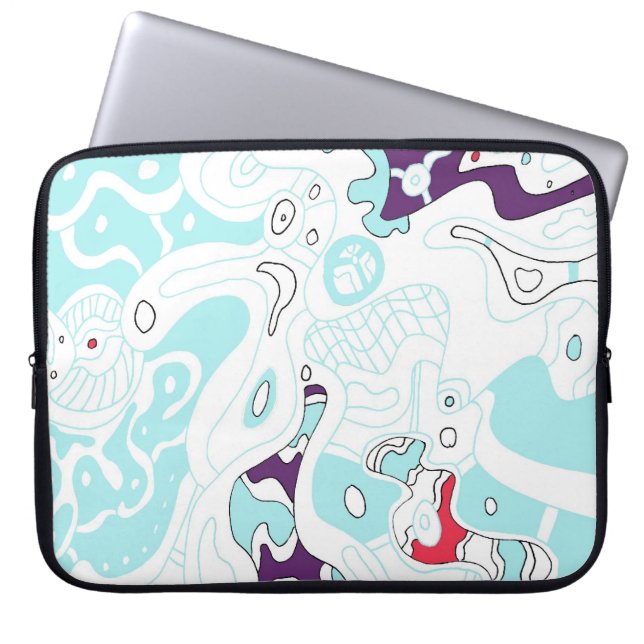Capa Para Notebook "Turquesa Space" Abstrato (Frente)