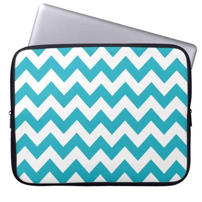 Capa Para Notebook Turquoise Bold Chevron (Frente)