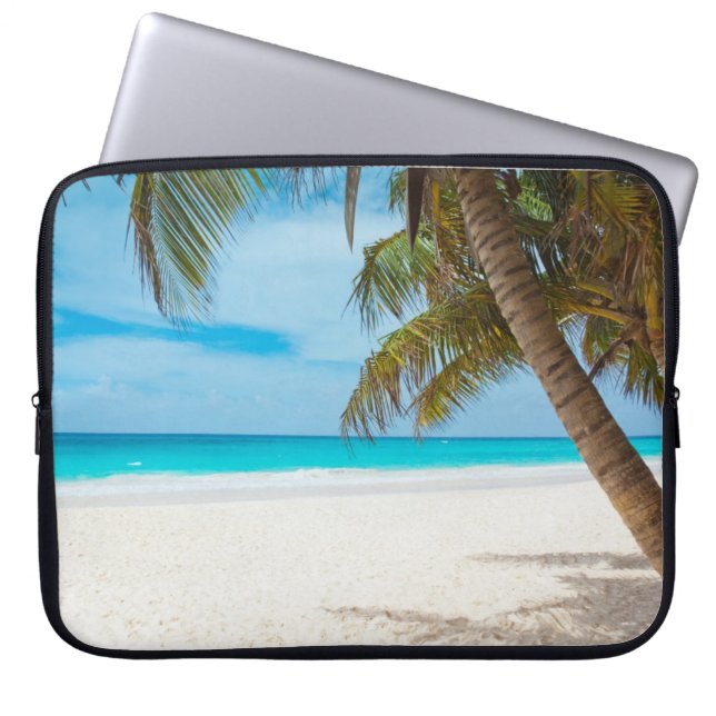 Capa Para Notebook Turquoise Tropical Beach (Frente)