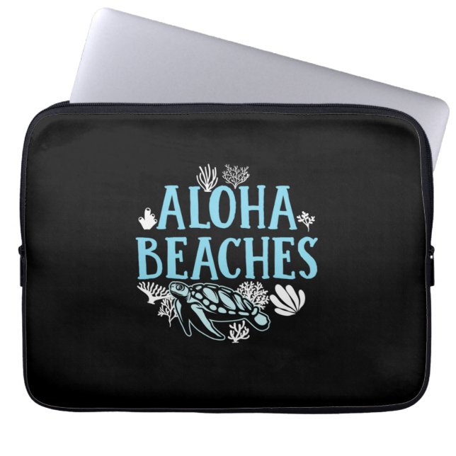 Capa Para Notebook Turtle Lover | Praias Aloha (Frente)