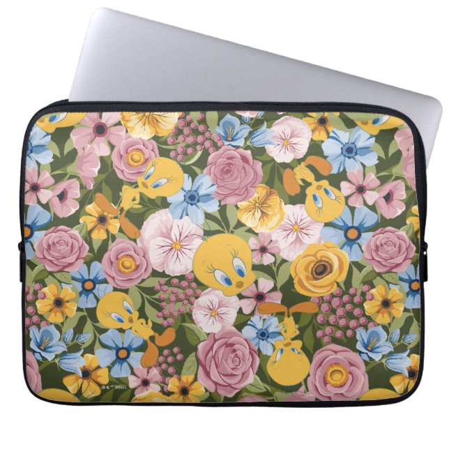 Capa Para Notebook TWEETY™ Floral Embroidery Pattern (Frente)