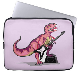 Capa Para Notebook Tyrannosaurus Rex Tocando Violão.