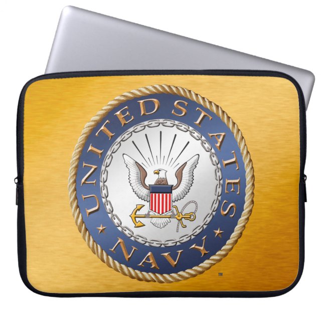 Capa Para Notebook U.S. Saco dos eletrônicos do marinho (Frente)