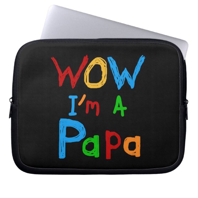 Capa Para Notebook Uau, sou Camiseta de Papá e Gafts (Frente)