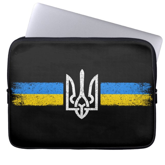 Capa Para Notebook Ucrânia Trident - Símbolo de Bandeira da Ucrânia (Frente)