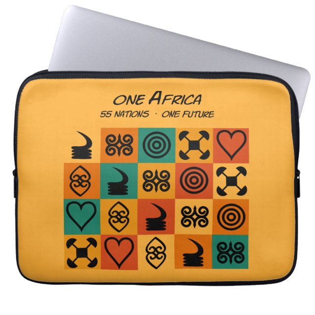 Capa Para Notebook Um África – Adinkra – Gana -  (Frente)
