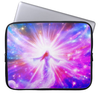 Capa Para Notebook Um Anjo Radiante em Cores Intensas na Parte Fronta