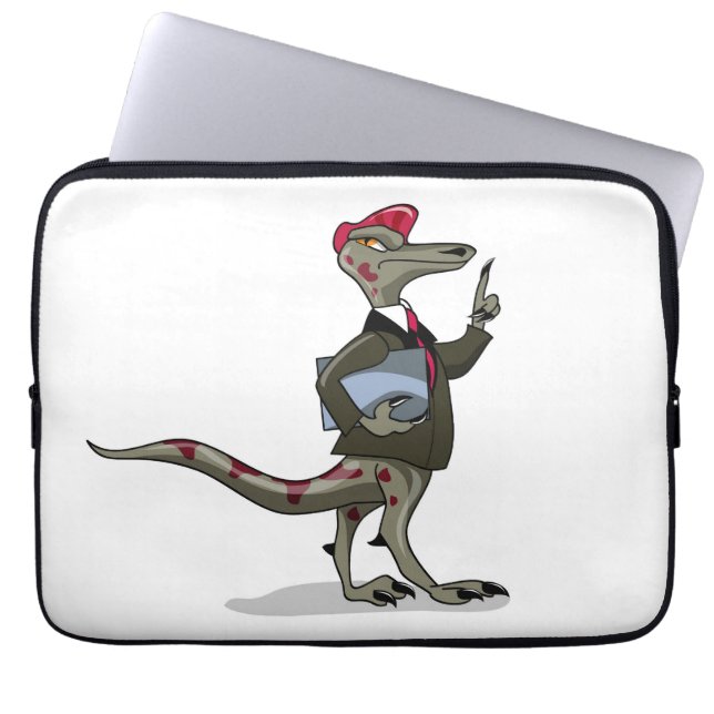 Capa Para Notebook Um Cartoon Iguanodon Clerk. (Frente)