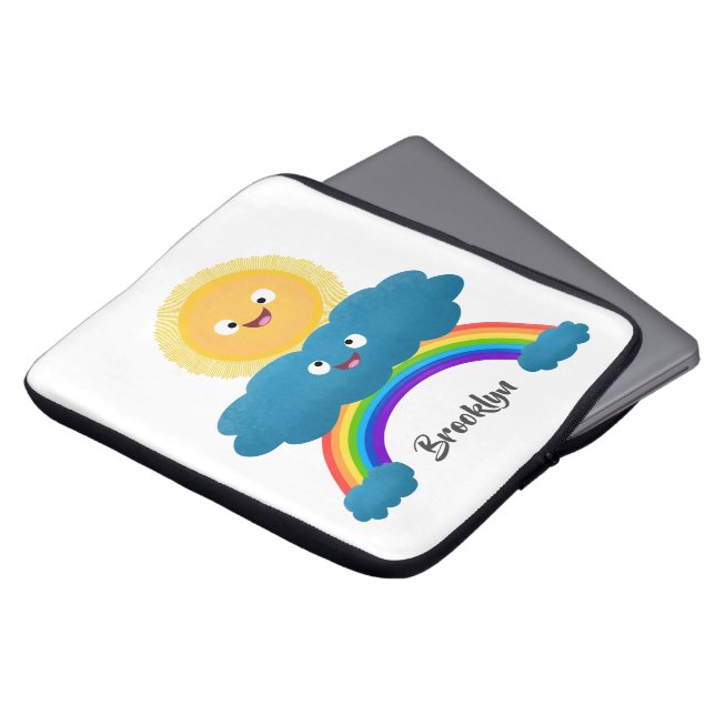 Capa Para Notebook Um desenho animado da nuvem-arco-íris, uma nuvem d (Frente Topo)