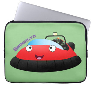Capa Para Notebook Um desenho animado de hovercraft, vermelho e bonit