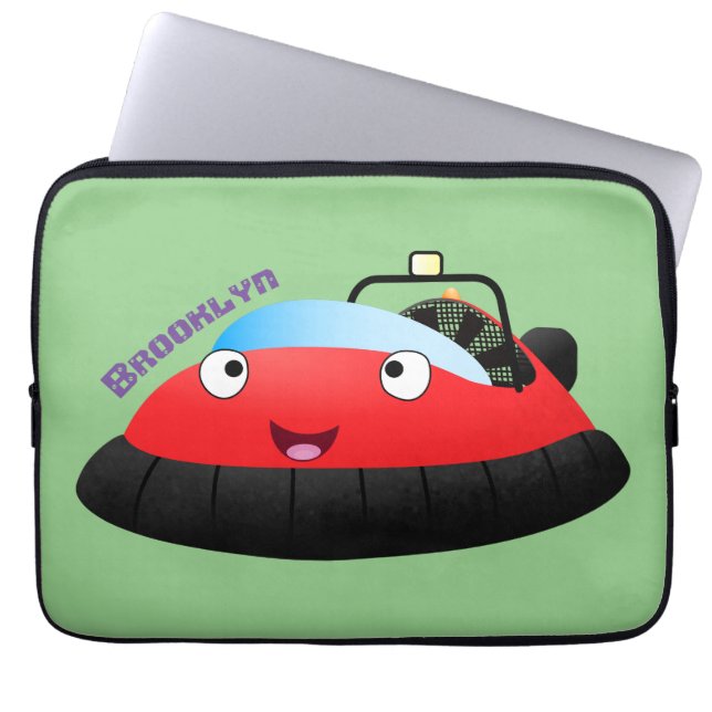 Capa Para Notebook Um desenho animado de hovercraft, vermelho e bonit (Frente)