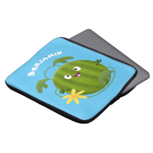 Capa Para Notebook Um desenho animado de melancia feliz e bonito
