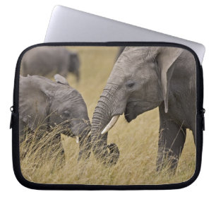 Capa Para Notebook Um elefante africano pastando nos campos