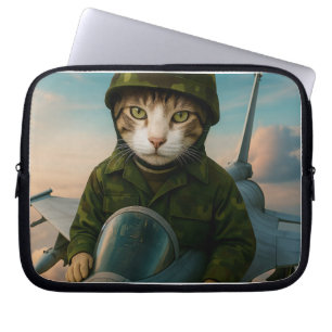 Capa Para Notebook Um Gato da Força Aérea Sião com Bolsa de laptop de