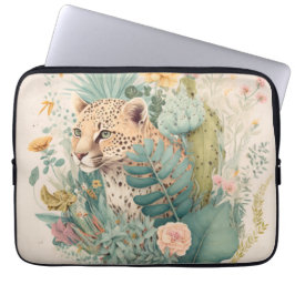 Capa Para Notebook Um leopardo atrás do mato