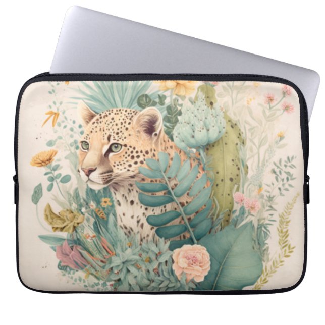 Capa Para Notebook Um leopardo atrás do mato (Frente)