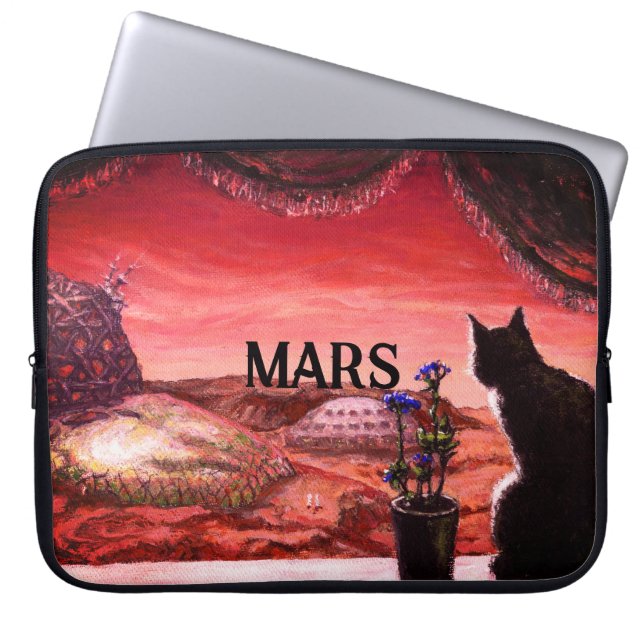 Capa Para Notebook Um Mundo Novo - Sci-Fi - Gato em Marte (Frente)