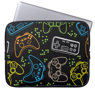 Capa Para Notebook Um padrão brilhante sem brilho com joysticks. jog