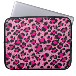 Capa Para Notebook Um padrão-leopardo cor-de-rosa de luxo sem costur