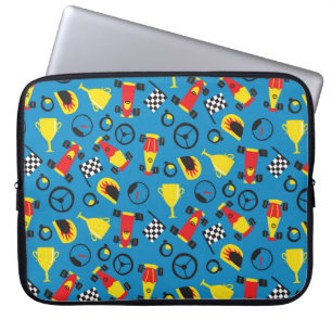 Capa Para Notebook Um padrão perfeito com carros de corrida. 