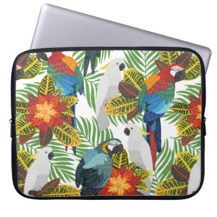 Capa Para Notebook Um padrão tropical perfeito com papagaios.
