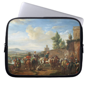 Capa Para Notebook Um partido da caça por uma casa de campo (óleo e