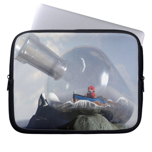 Capa Para Notebook Um robô numa bolsa de Eletrônicos (Frente)