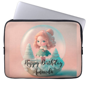 Capa Para Notebook Uma boneca engraçada numa nuvem