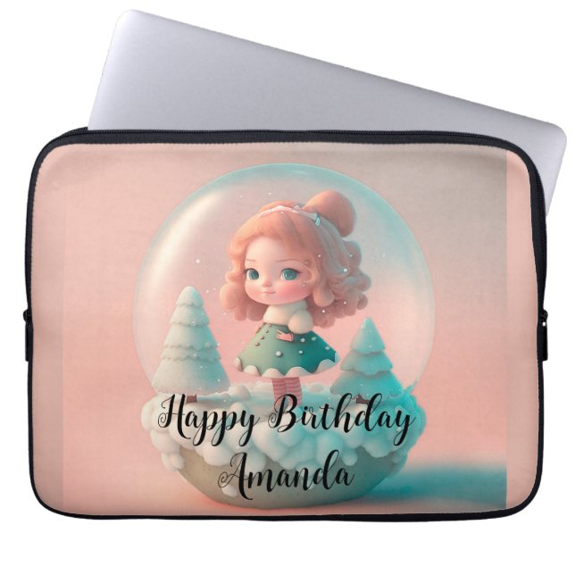 Capa Para Notebook Uma boneca engraçada numa nuvem (Frente)