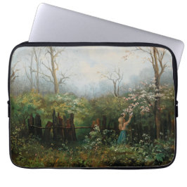 Capa Para Notebook Uma garota no jardim - Olga Wisinger-Florian