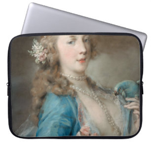 Capa Para Notebook Uma Jovem Senhora com um Papagaio (por Rosalba Car