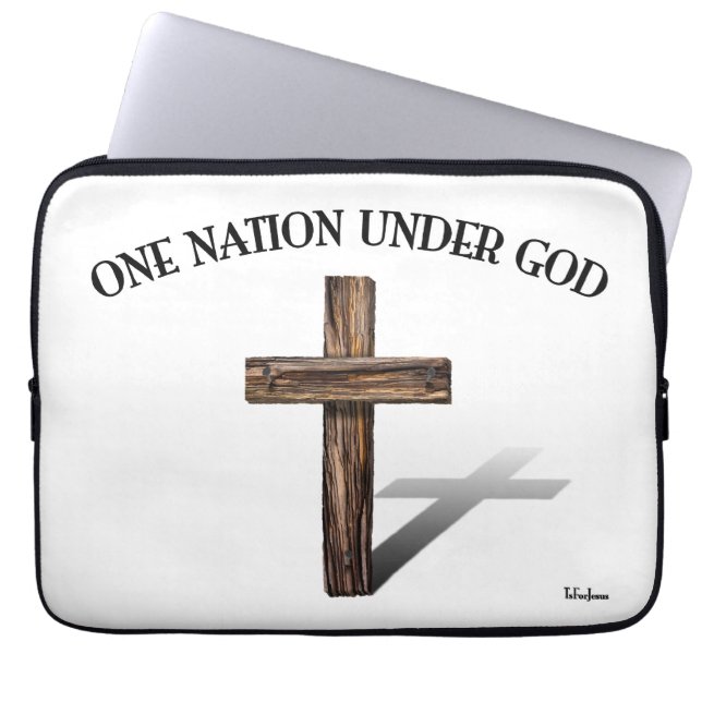 Capa Para Notebook Uma Nação Sob Deus com cruz robusta (Frente)