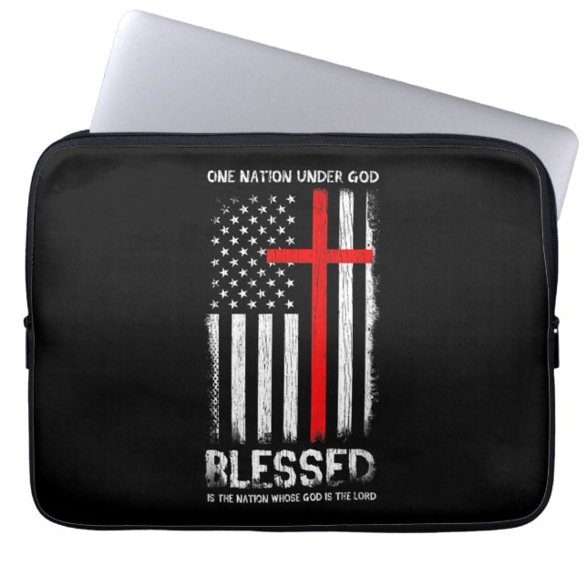 Capa Para Notebook Uma nação sob Deus EUA Patriot Veteran (Frente)