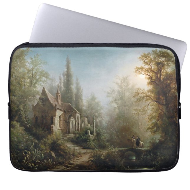 Capa Para Notebook Uma Noite Lua Sobre Capela e Cavaleiros - Rieger (Frente)