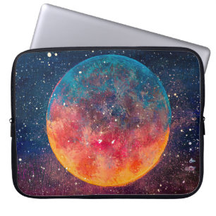 Capa Para Notebook Uma pintura a óleo fantástica, bela lua grande do