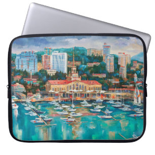 Capa Para Notebook Uma pintura a óleo na canvas. Panorama de Sochi. A