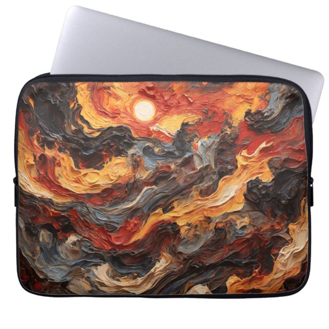 Capa Para Notebook Uma pintura a óleo representando um surreal e torc (Frente)