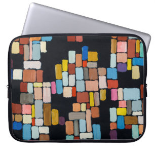 Capa Para Notebook Uma pintura de abstrato; formas geométricas em um