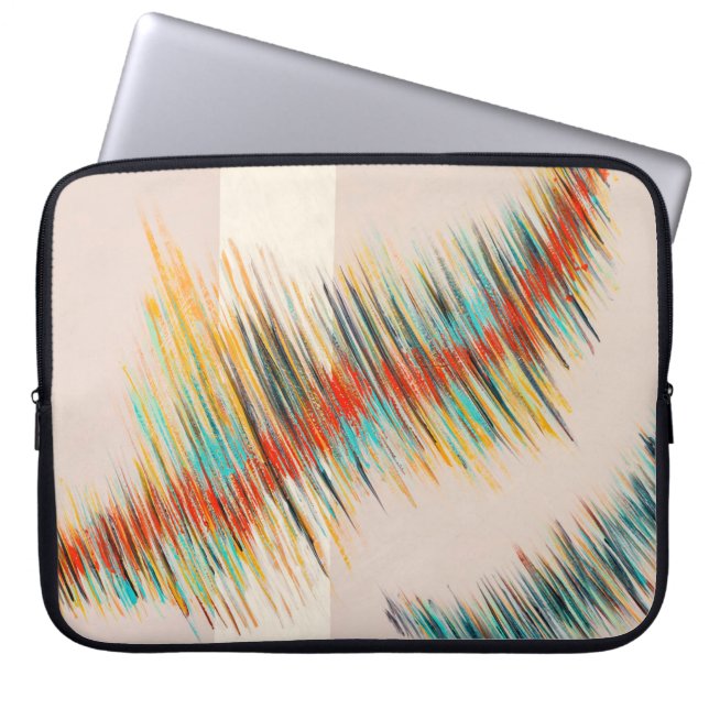 Capa Para Notebook Uma pintura de abstrato; linhas intermitentes disp (Frente)